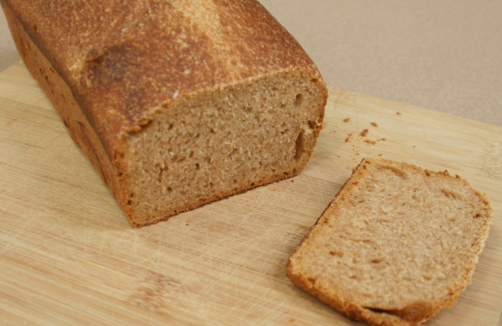 100% Spelt Sourdough bread has a tight, flavorful crumb. 